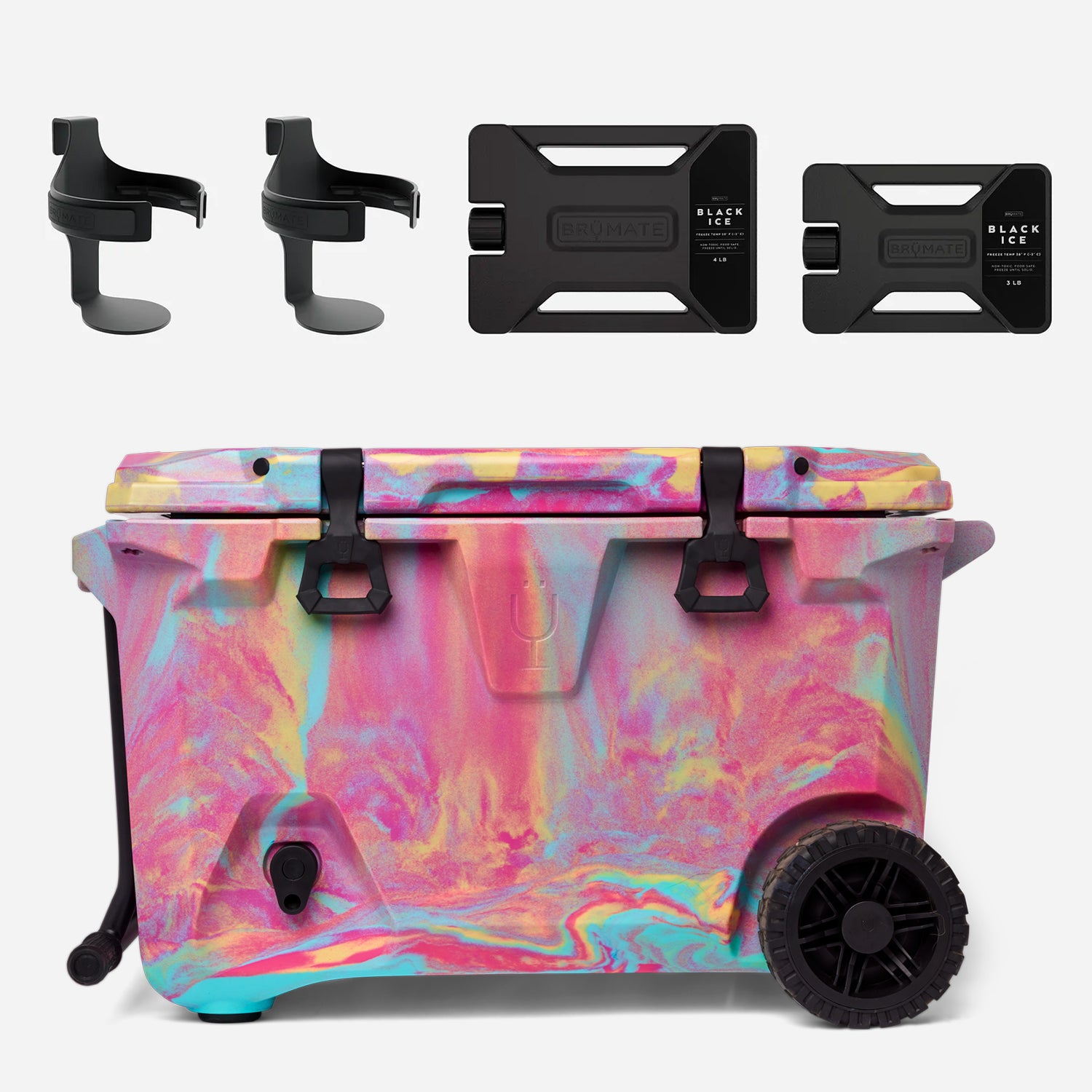 BrüTank Double Drink Holder Bundle | Rainbow Swirl